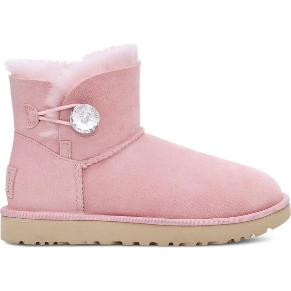 UGG Mini Bailey Button Bling Boots US 6 New No Box Swarovski Crystal Button